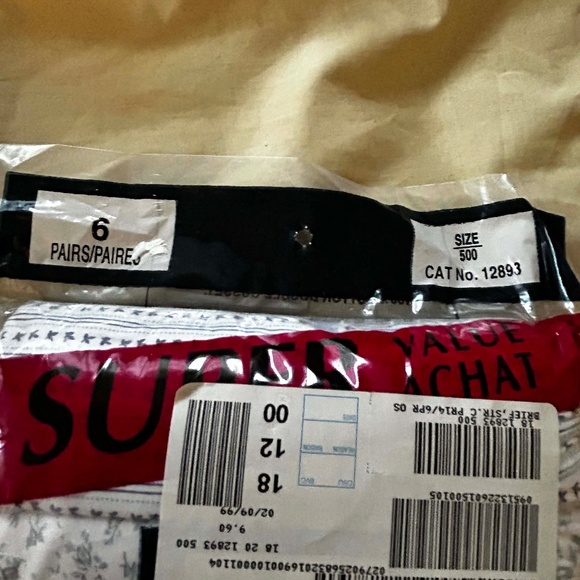 6 BRIEFS, 100% COTTON 2 BLUE/2 WHITE/2 PRINT, SIZE 2X, SEARS, SEALED IN ORIGINAL - Picture 7 of 7